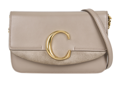 C Clutch, Leather, Beige, DB, 2*